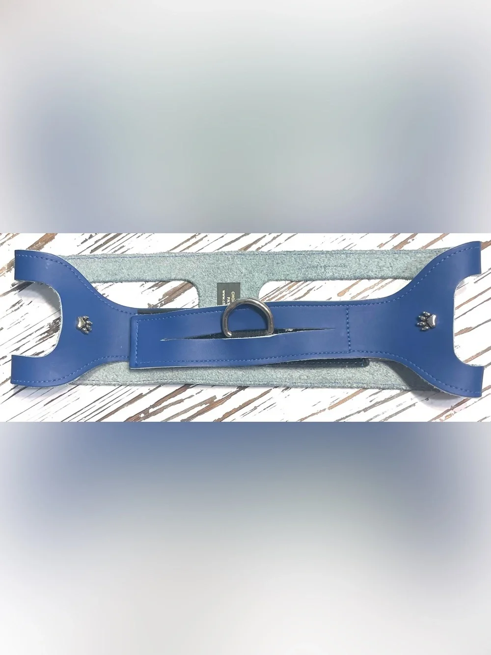 Dark Blue Step-in Choke Free Leather Harness 28 inches